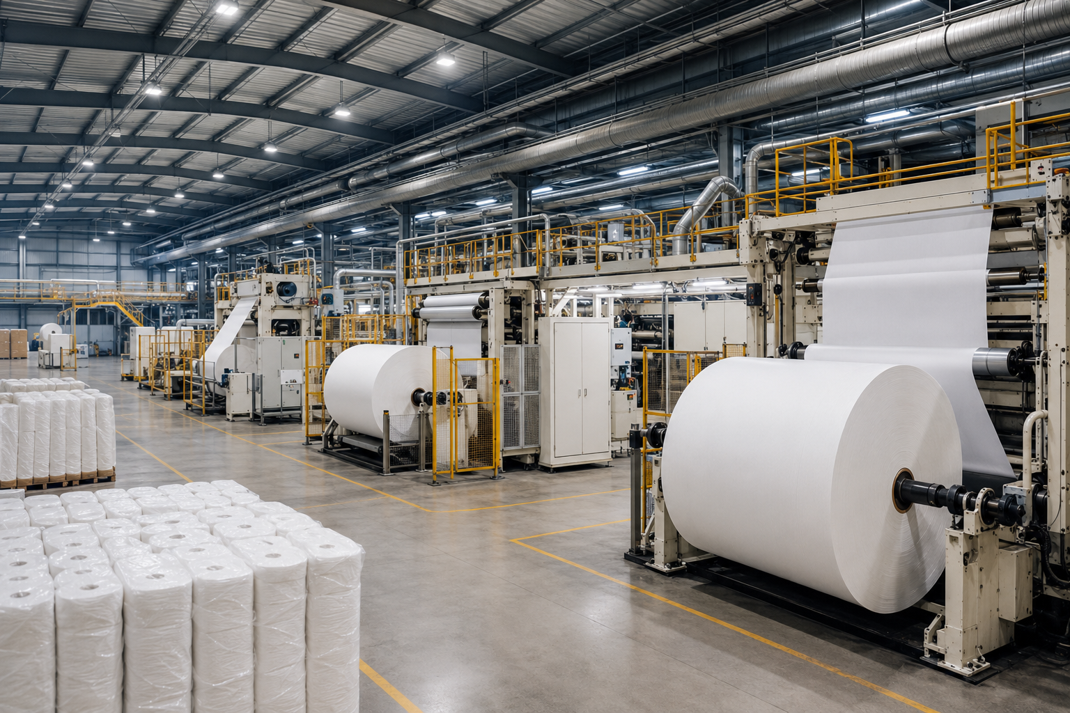 Paper production machinery and manufacturing facility